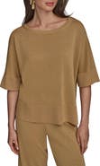Donna Karan New York Metallic Short Sleeve Sweater