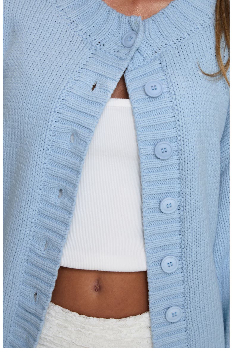 Edern Cotton Blend Cardigan, Alternate, color, BLUE