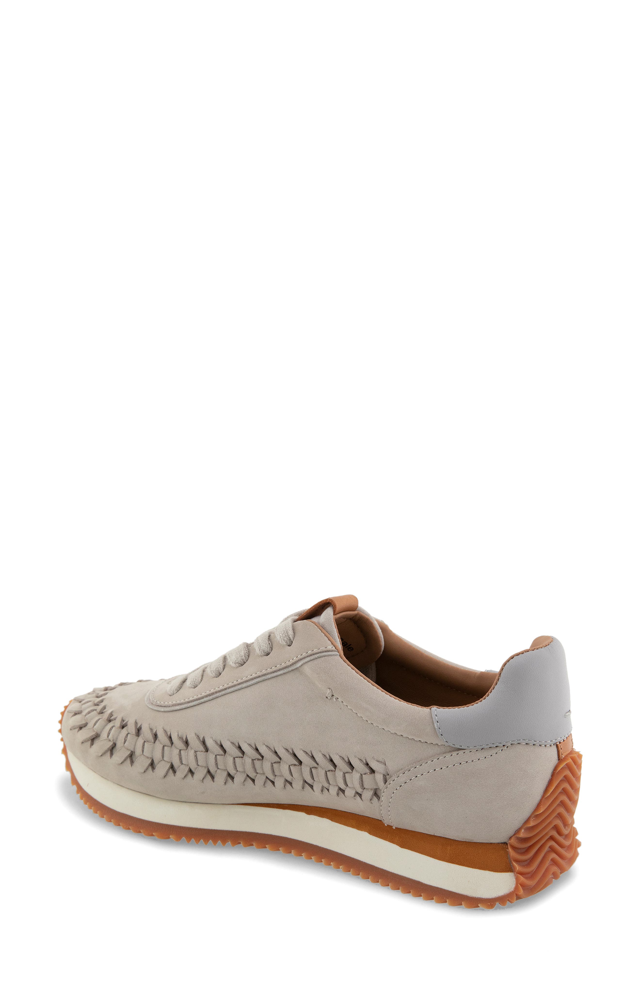 Gentle Souls Jolena Woven Detail Sneaker, Alternate, color, Light Grey Leather