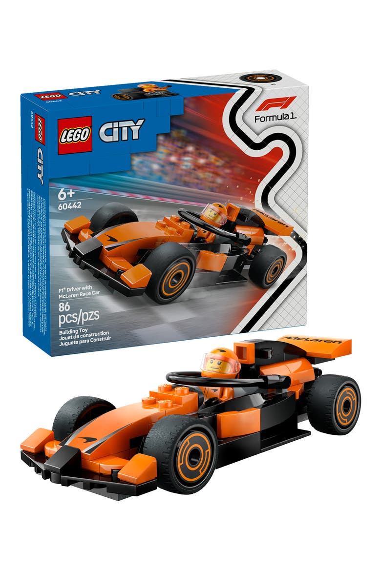 City F1 Driver with McLaren Race Car Building Set 60442, Alternate, color, MULTI