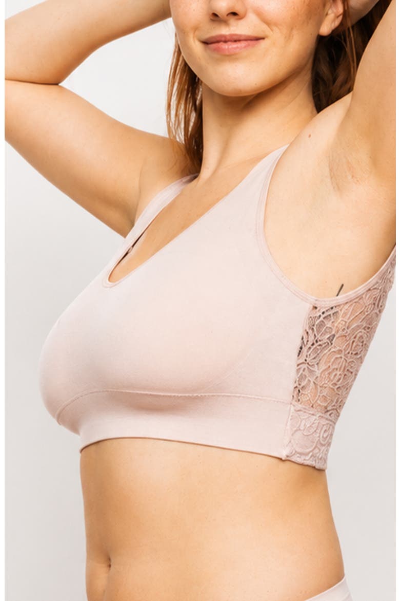 Soft Reversible V Lace Bralette, Main, color, Pale Mauve