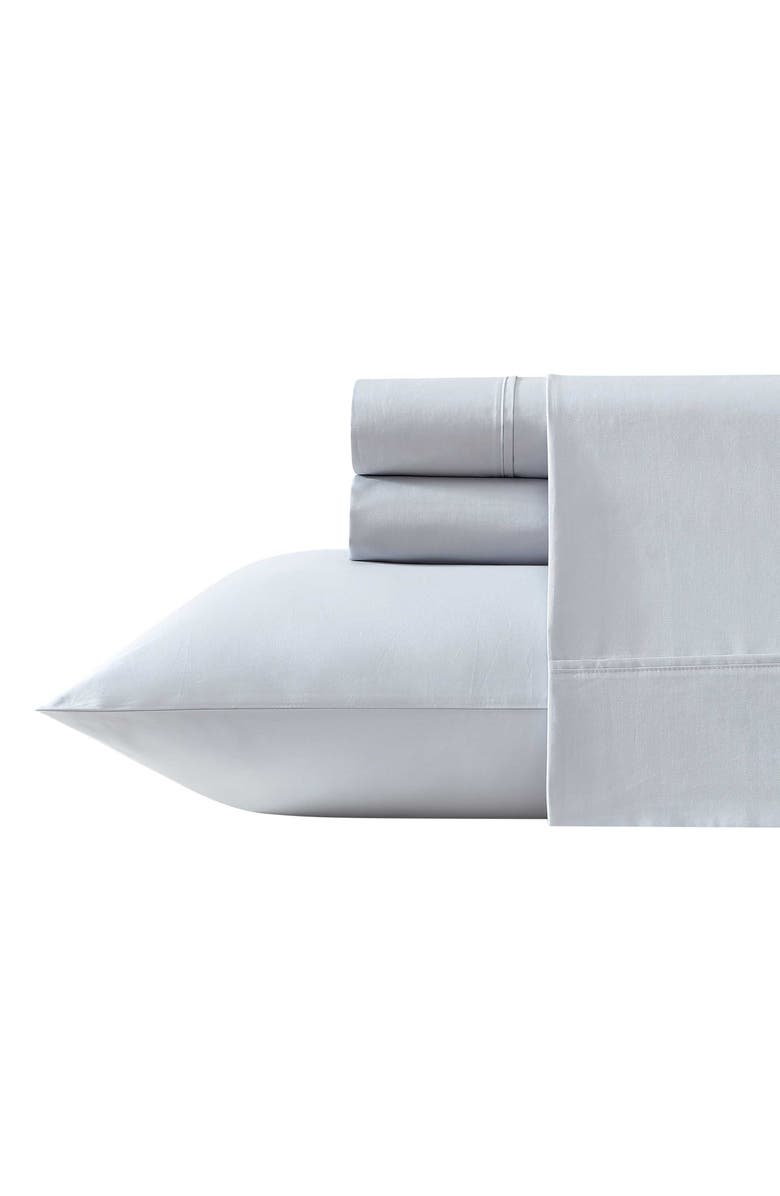 Vera Wang Egyptian Cotton Percale Sheet Set, Main, color, Light Blue