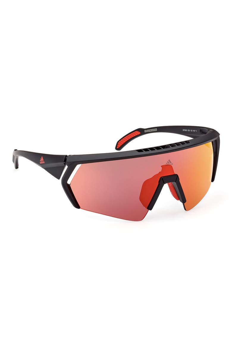 00mm Shield Sunglasses, Alternate, color, MATTE BLACK / BORDEAUX MIRROR
