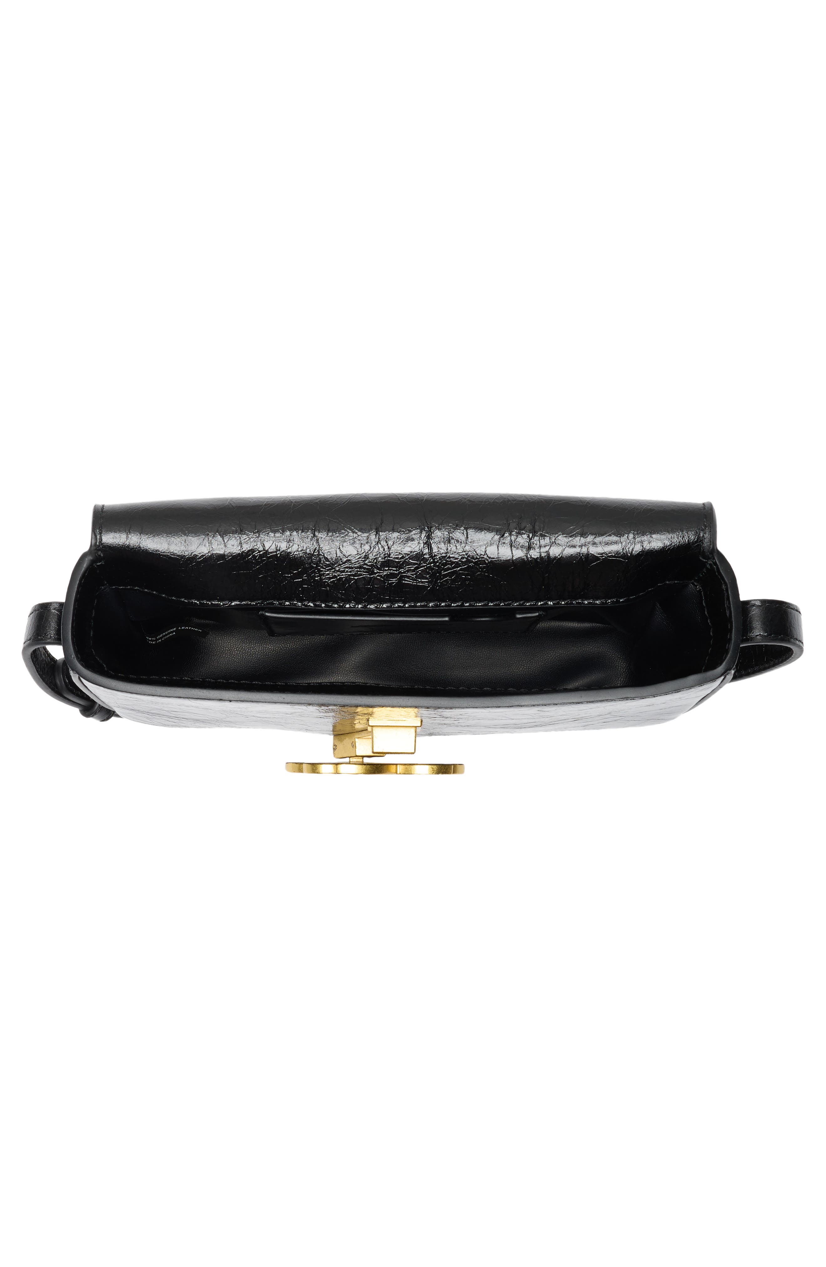 Small Palm Leather Crossbody Bag, Alternate, color, BLACK