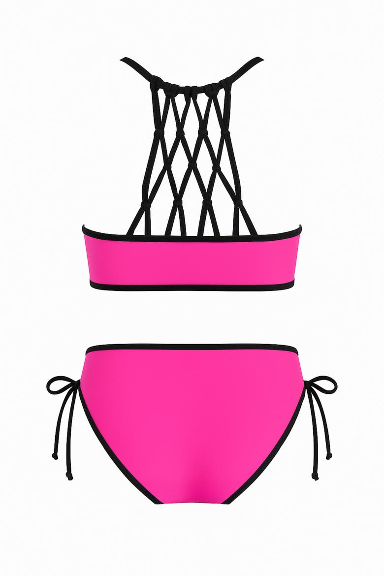 Tankini Swimsuit with Rhinestone Detail, Alternate, color, Pink Multi