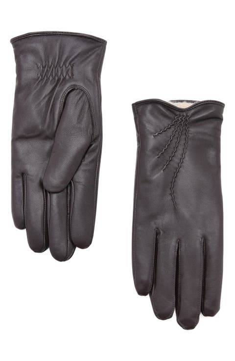 Faux Fur Lined Leather Gloves