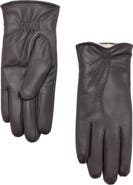 MANGO Faux Fur Lined Leather Gloves