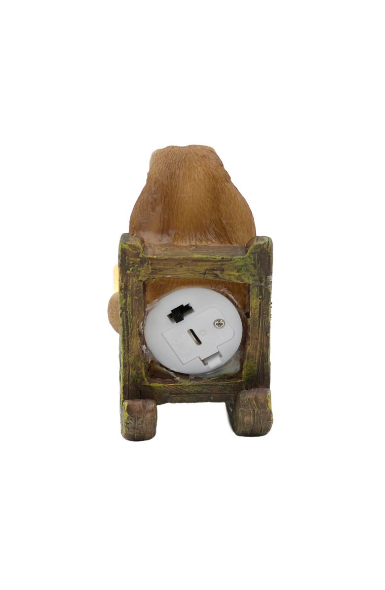 Transpac Resin Bunny in Chair with LED Multicolored for Spring Tabletop Lighting, Alternate, color, Multicolored