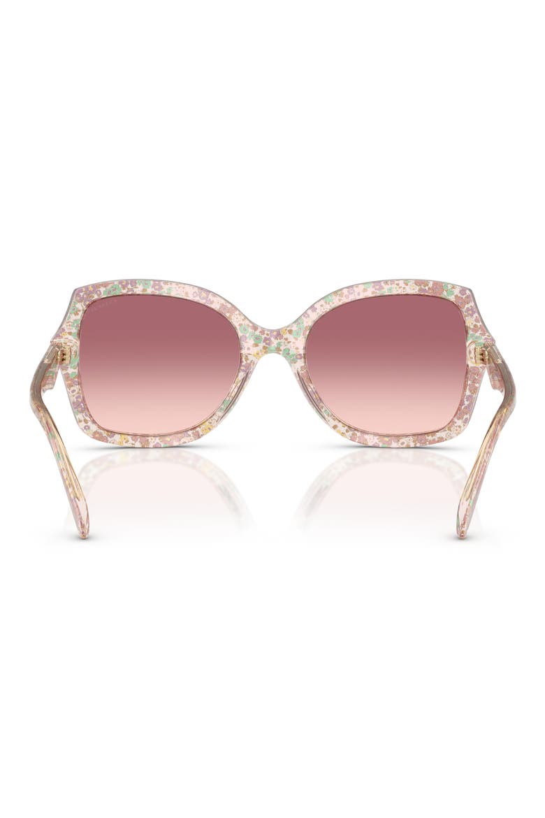 56mm Gradient Butterfly Sunglasses, Alternate, color, FLORAL FIELD / PURPLE PINK