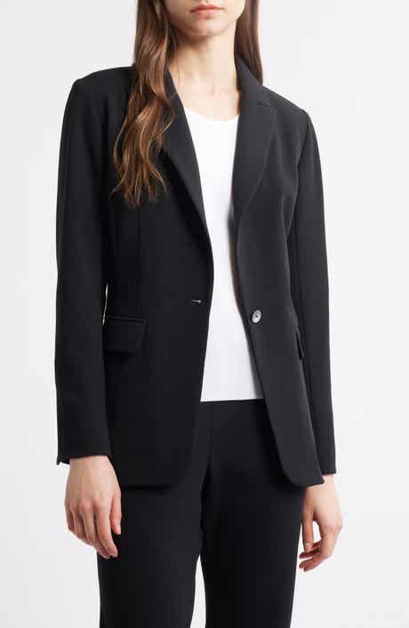 x Tanya Foster Deco Crepe One-Button Blazer