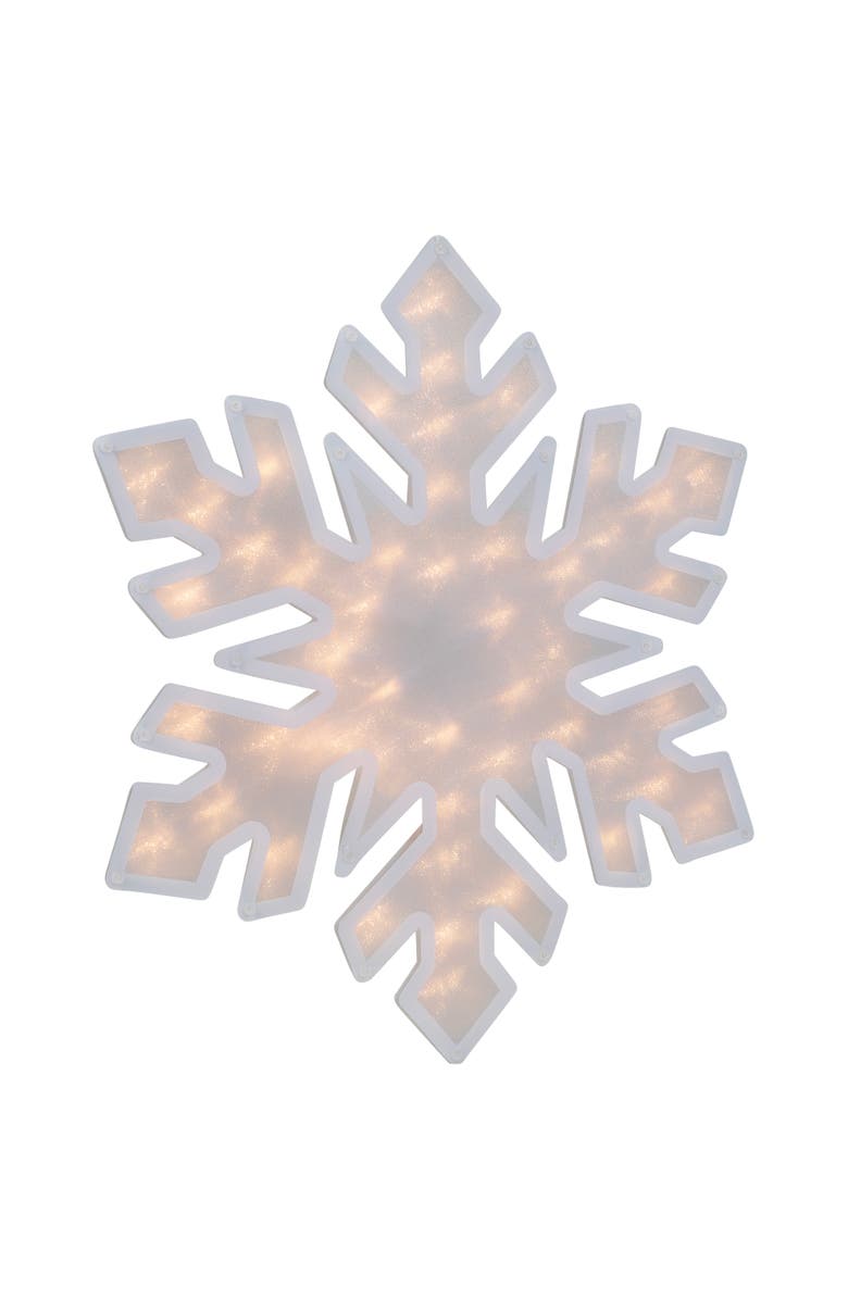 Northlight Lighted Snowflake Chistmas Window Decoration - 20" - Clear Lights, Alternate, color, White