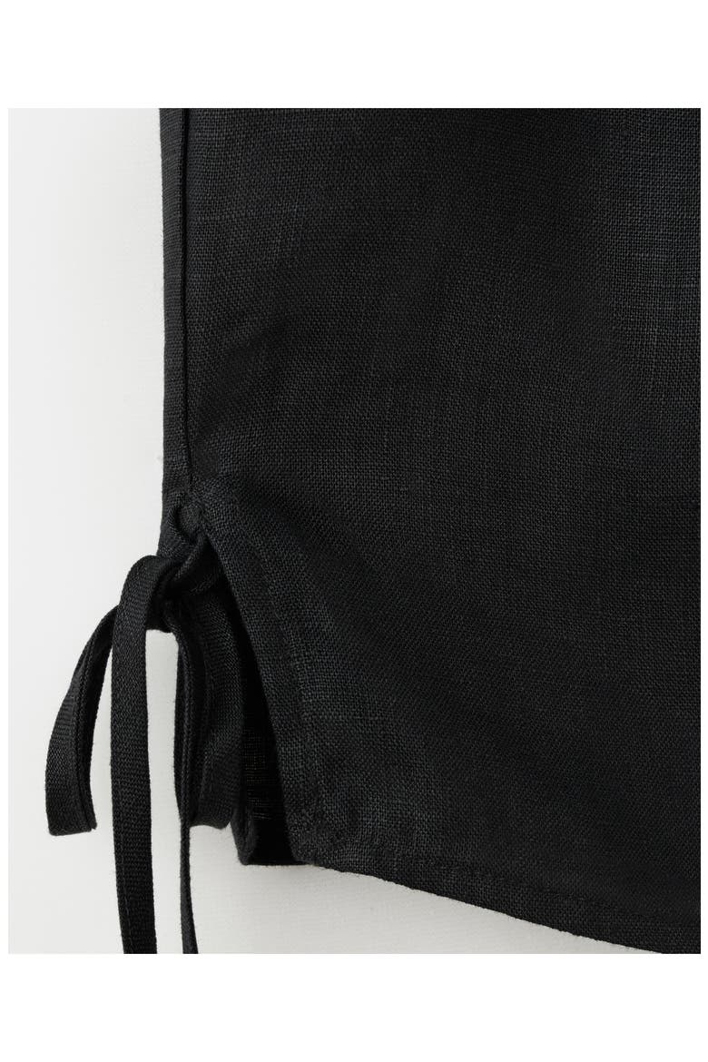 Side Bow Sleeveless Linen Top, Alternate, color, BLACK