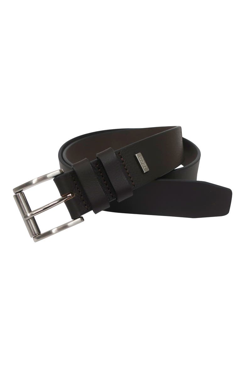 Cens Double Keeper Leather Belt, Alternate, color, BROWN