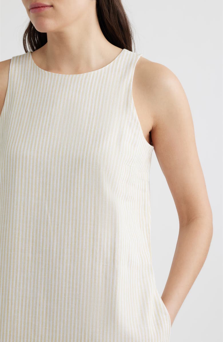 CeCe Stripe A-Line Linen Blend Minidress, Alternate, color, 