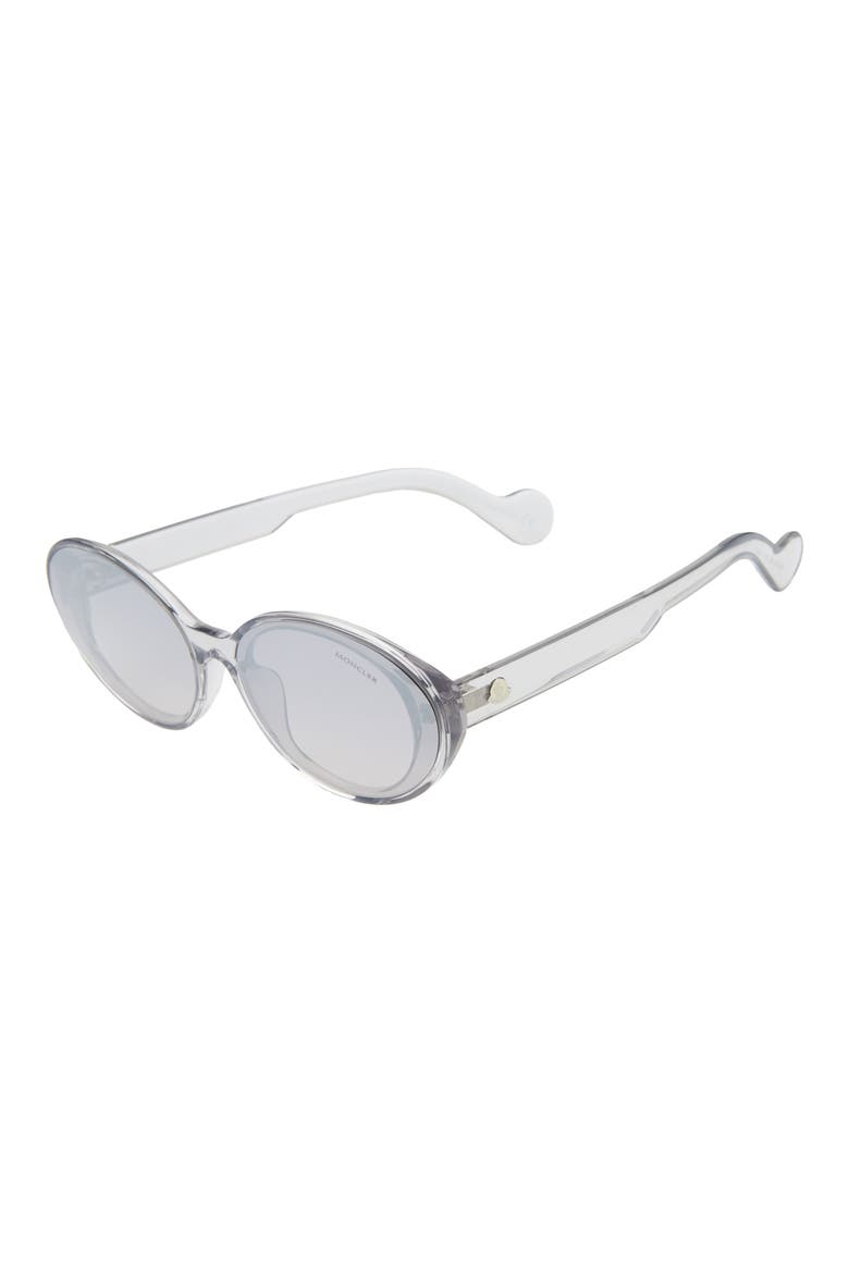 60mm Oval Sunglasses, Alternate, color, GREY/ SMOKE W SILVER