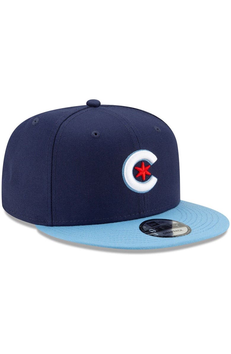 New Era Men's New Era Navy/Light Blue Chicago Cubs 2021 City Connect 9FIFTY Snapback Adjustable Hat, Alternate, color, 