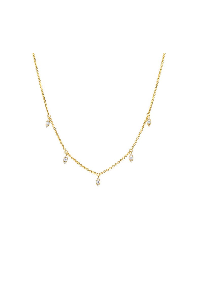 BY ADINA EDEN CZ Marquise Dangling Shaker Necklace, Main, color,