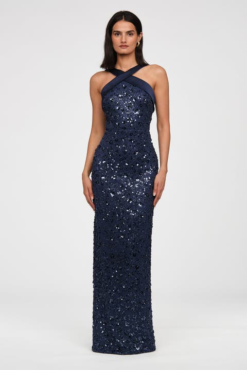 Kiki Beaded Column Gown