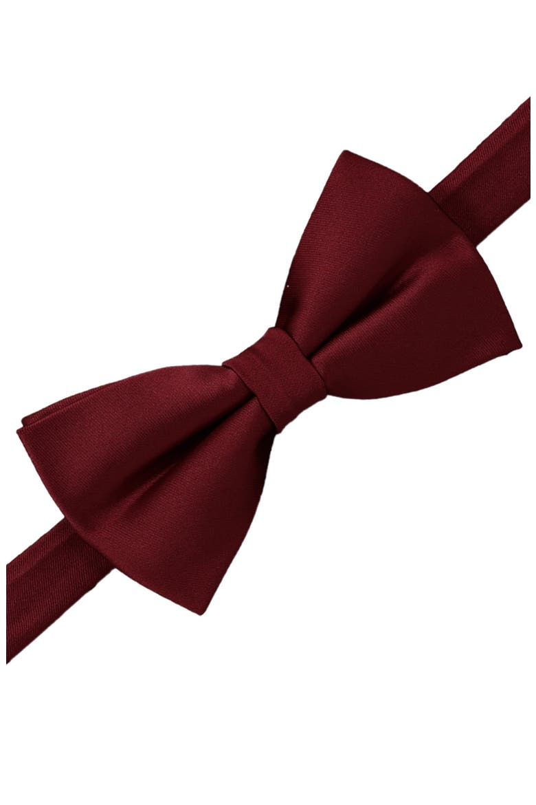 Solid Bow Tie, Alternate, color, BURGUNDY