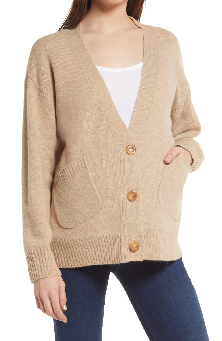 Emilia George Renee Yak & Wool Blend Maternity Cardigan, Main, color, 