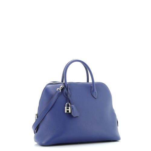 Pre-owned Hermes Hermes Bolide 1923 Bag Evercolor 30 In Blue