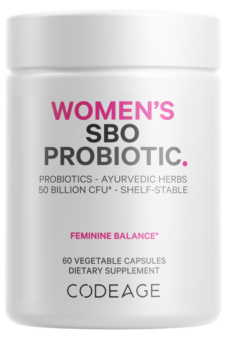 Women's SBO Probiotic 50 Billion CFU + Prebiotics Supplement, Main, color, White