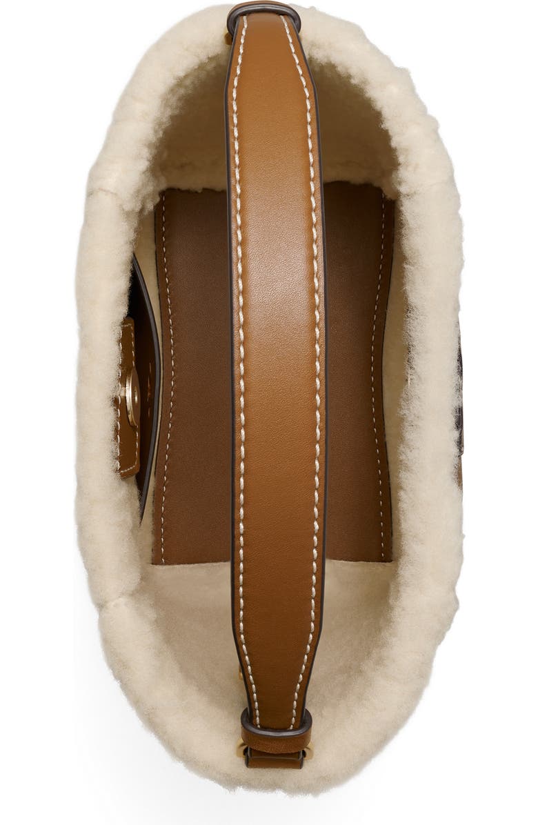 Tory Burch Small McGraw Genuine Shearling Bucket Bag, Alternate, color,