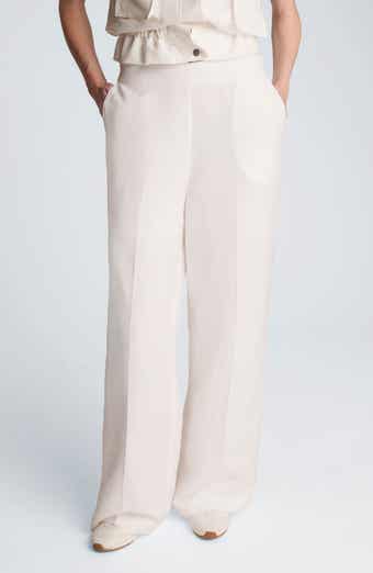Kenneth Cole Pull-On Linen Blend Straight Leg Pants