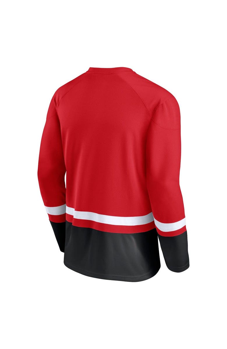 FANATICS Men's Fanatics Branded Red/Black New Jersey Devils Super Mission Slapshot Lace-Up Pullover Sweatshirt, Alternate, color, 
