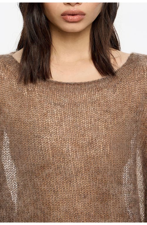Bimba Y Lola Oversize Mohair Wool Sweater In Brown