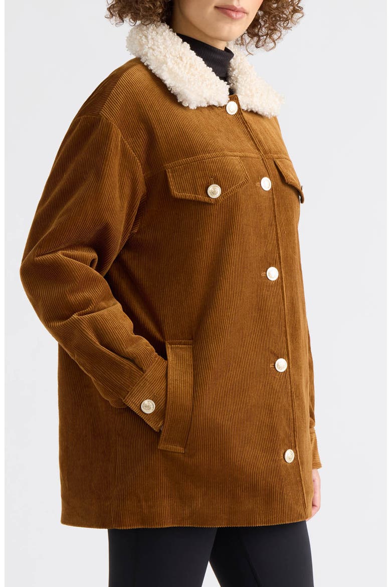 Roos Padded Corduroy Shacket, Alternate, color, AMBER