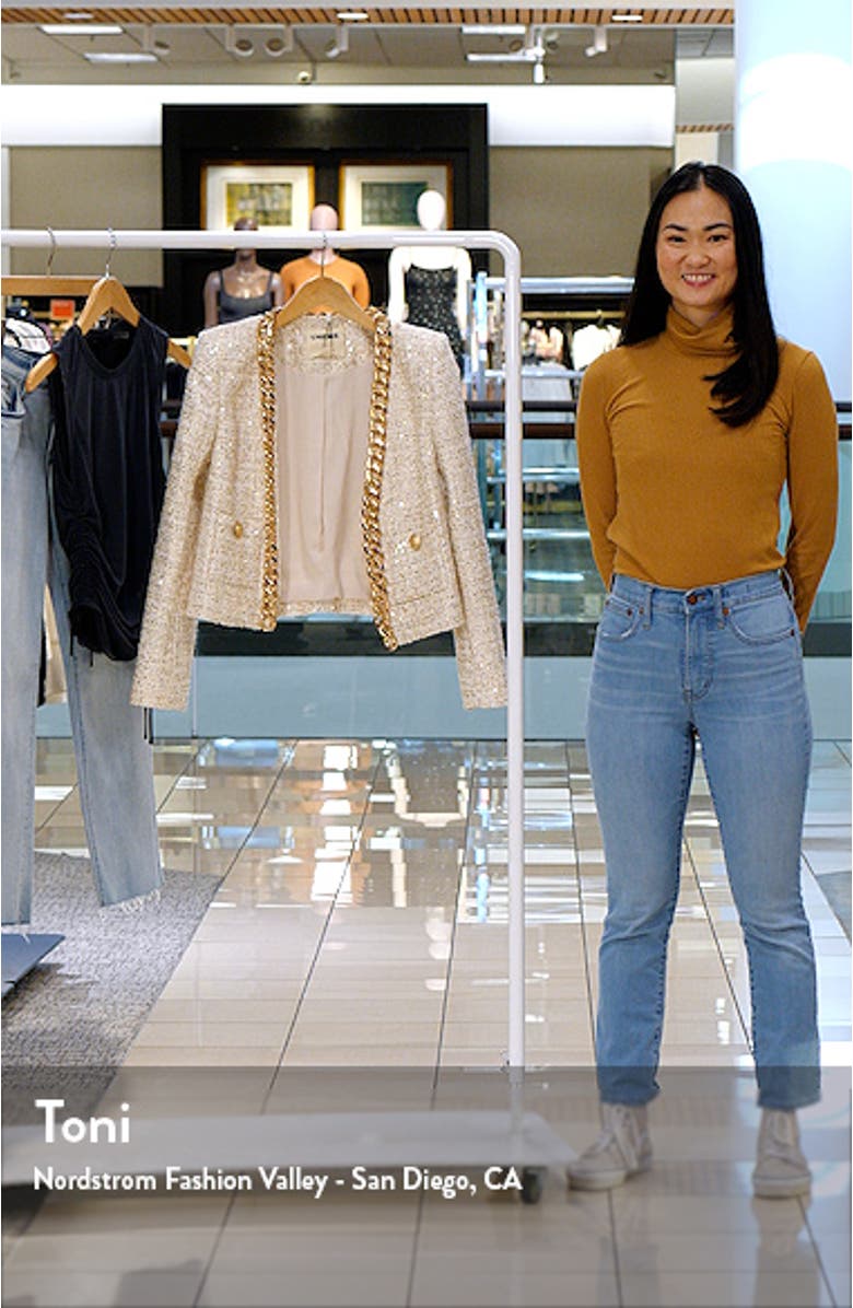 Greta Chain Detail Sequin Tweed Jacket, sales video thumbnail