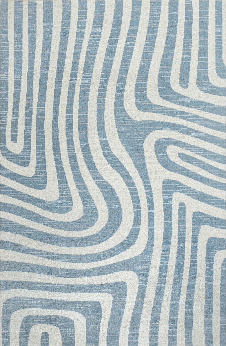 JONATHAN Y Maze Abstract Two-Tone Low-Pile Machine-Washable Area Rug, Main, color, Blue/Cream