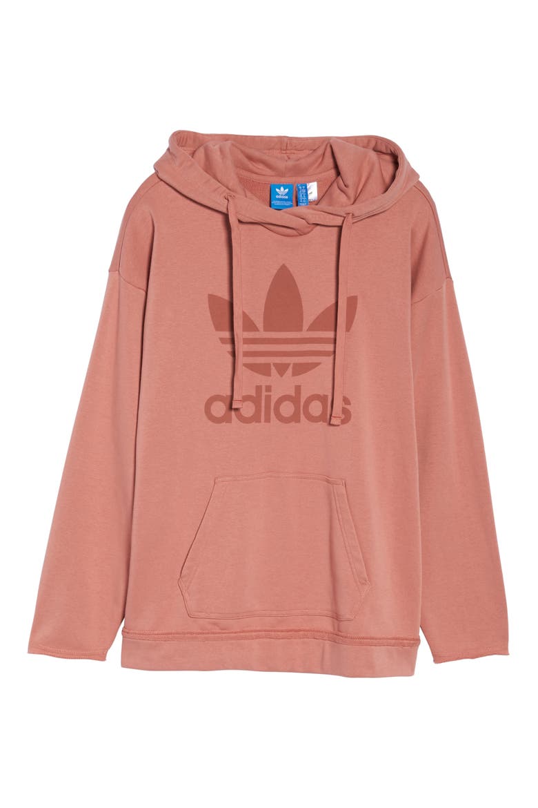 Originals Trefoil Hoodie, Alternate, color, RAW PINK