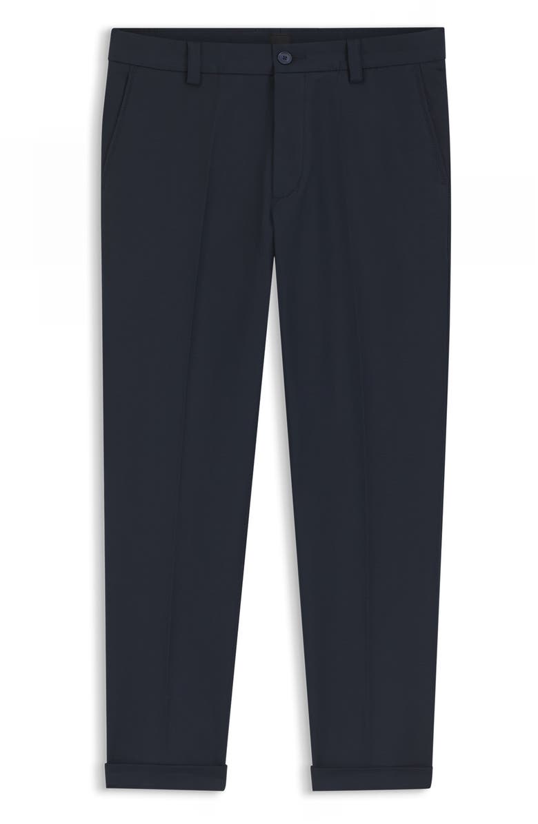 BOSS Kane Flat Front Straight Leg Pants, Alternate, color, Dark Blue