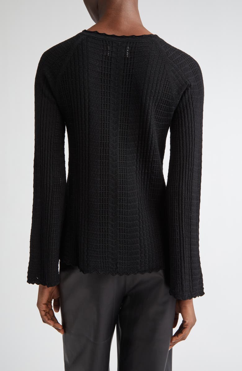 LOULOU DE SAISON Greta Wool & Cashmere Crewneck Sweater, Alternate, color, Black
