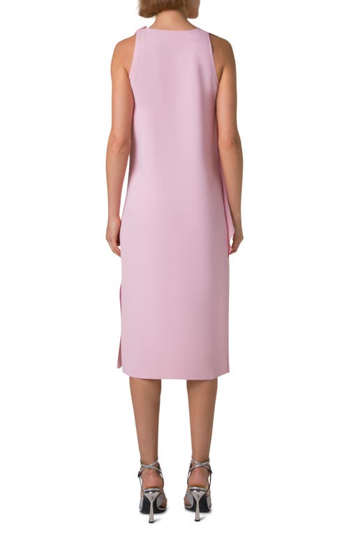 Akris Punto Lasercut Shoulder-drape Midi Dress In Pale Pink