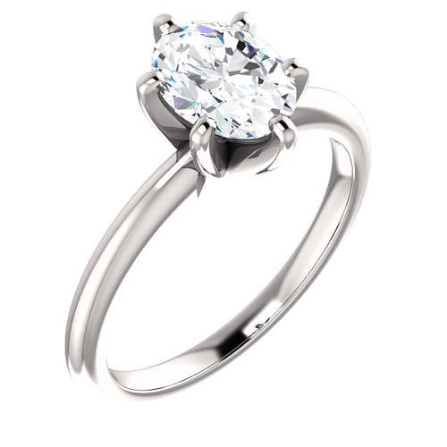Bliss Diamond Platinum 1 Ct Oval Diamond Solitaire Engagement Ring Lab Grown In Platinum