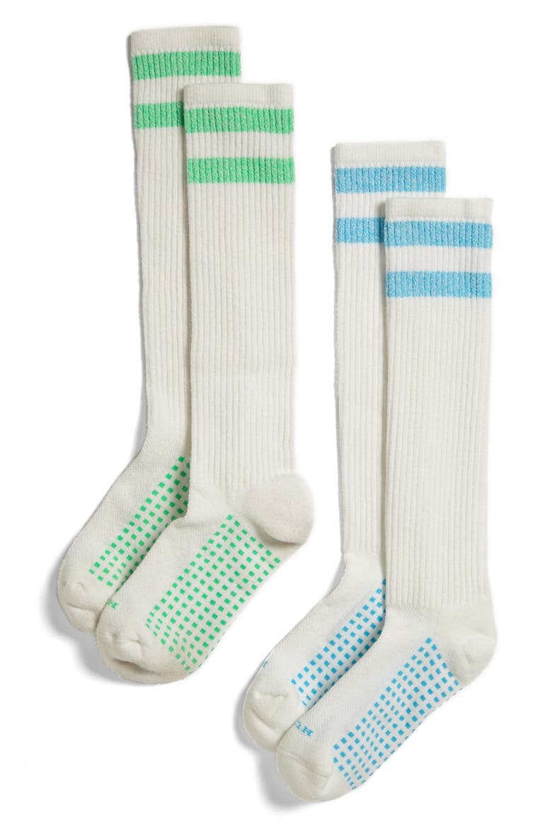 'Air Cushion' Knee High Socks, Main, color, JADE/ BLUE