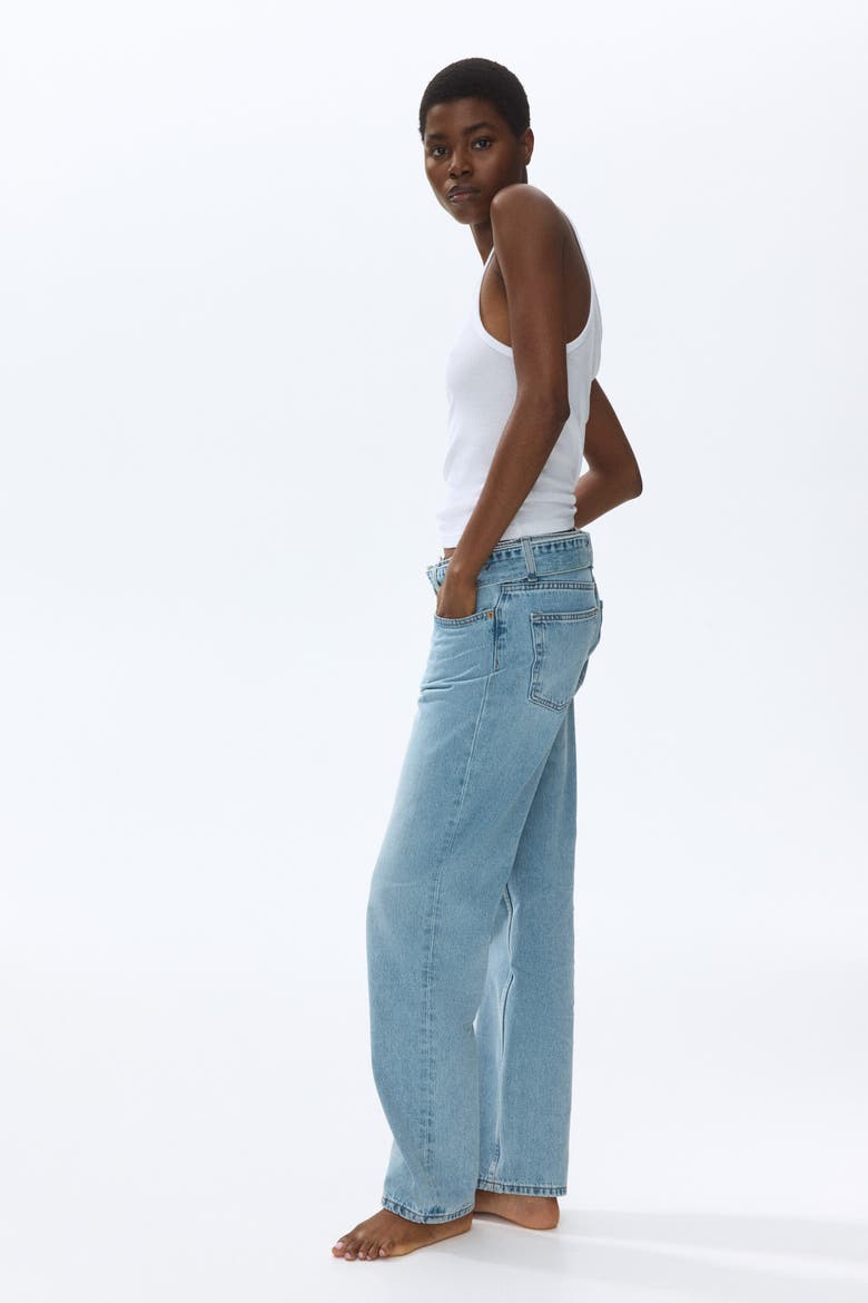 Barrel-leg High-waist Jeans, Alternate, color, Light denim blue