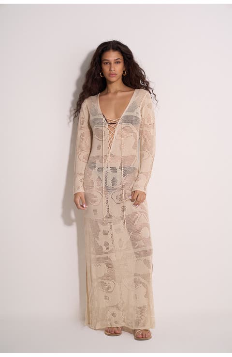 Perfect Lady Crochet Dress Cover-Up