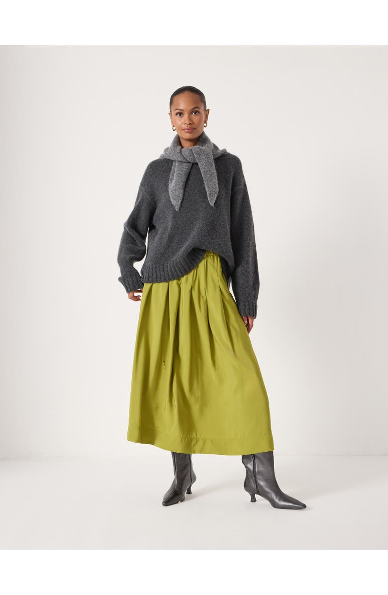 Hush Ivy Pleated Air Flow Midi Skirt, Alternate, color, Olive Green