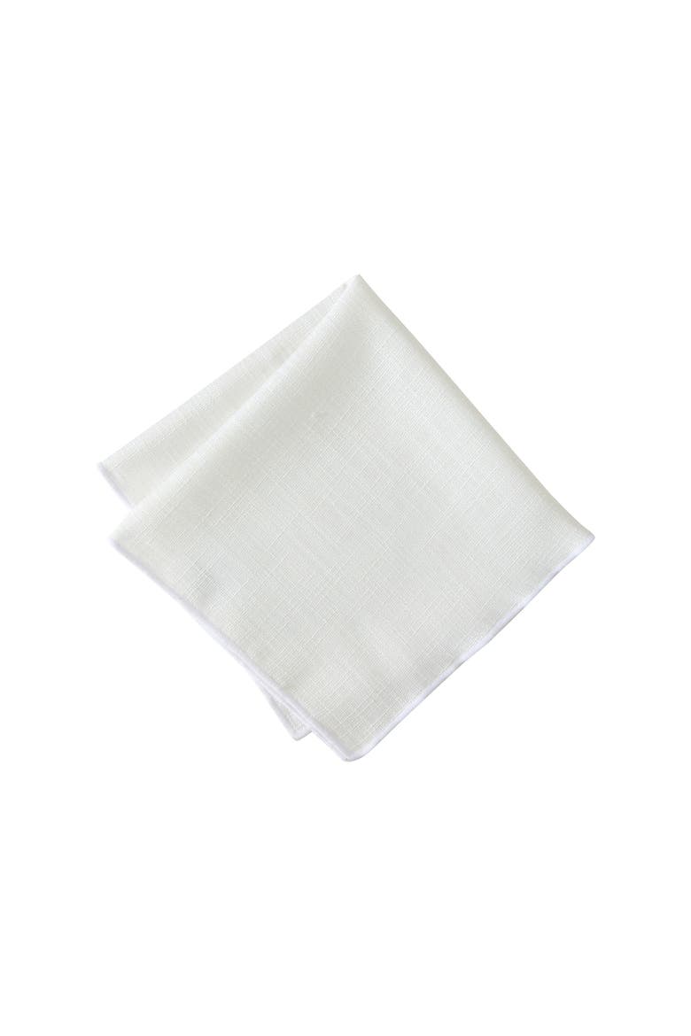 Classic Embroidered Border Napkins Set of 6 White - 18"W x 18"L, Alternate, color, White