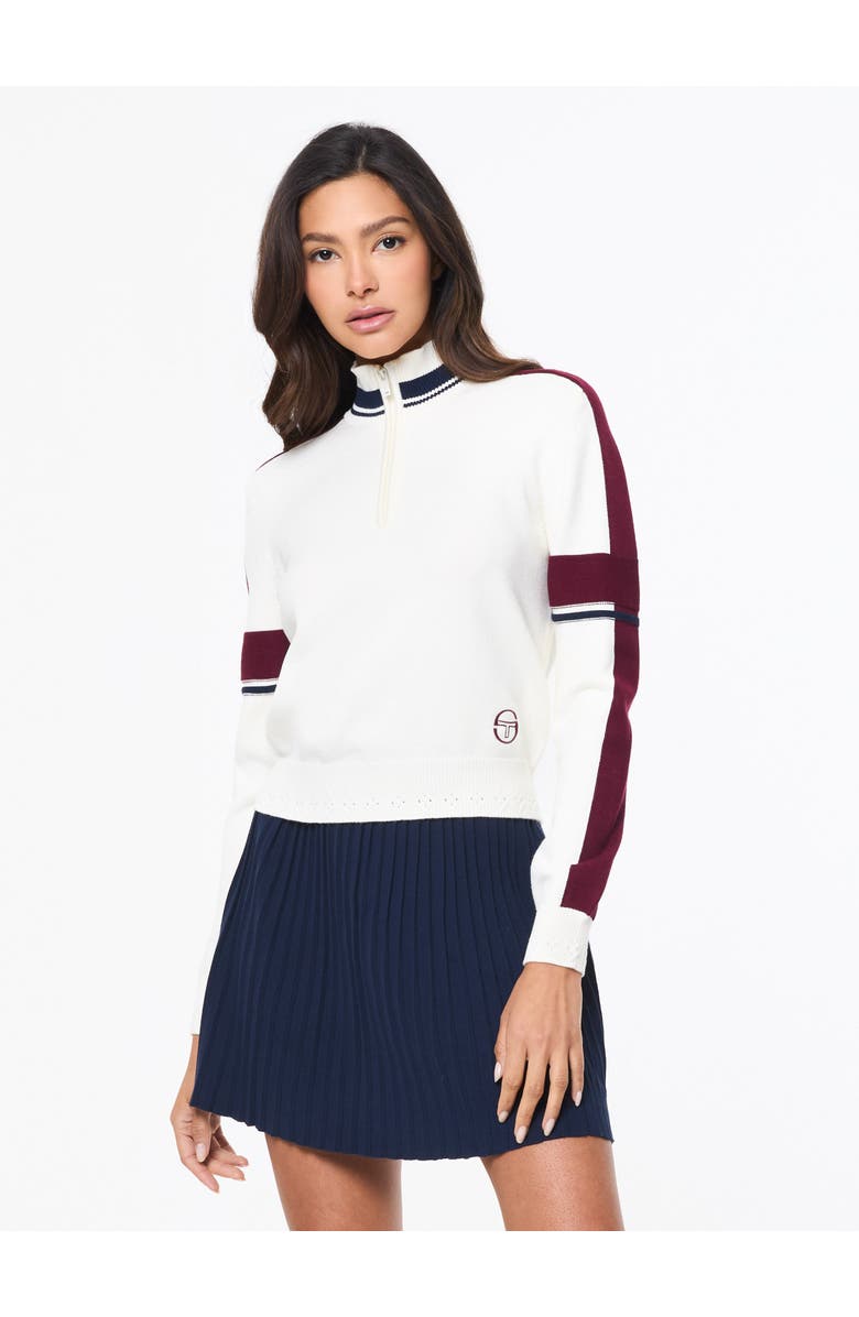 Sergio Tacchini Nota Knit Quarter Zip, Alternate, color, Gardenia