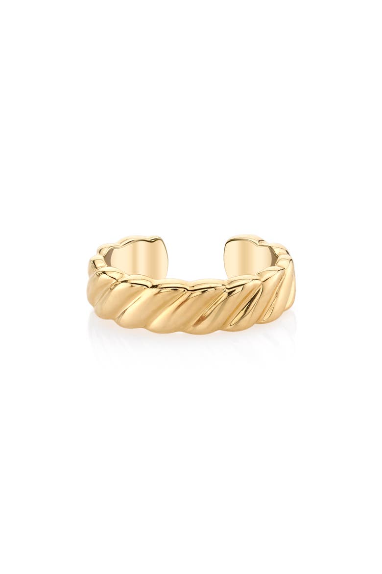 Braided 18k Gold Ear Cuff, Main, color, 18K YELLOW GOLD