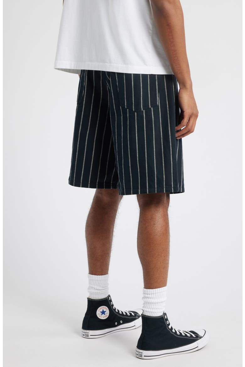 Stripe Baggy Denim Shorts, Alternate, color, BLACK MULTI