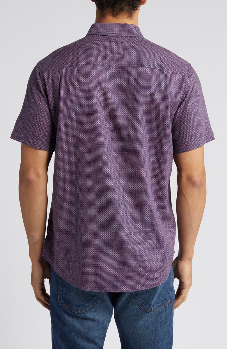 Rails Carson Geometric Print Short Sleeve Linen Blend Button-Up Shirt, Alternate, color,