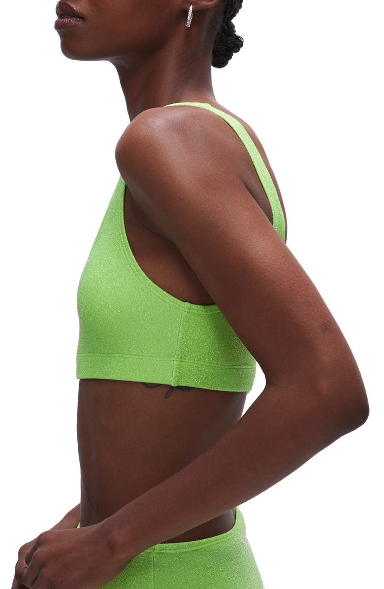 Good American Sparkle Metallic Bikini Top, Alternate, color,