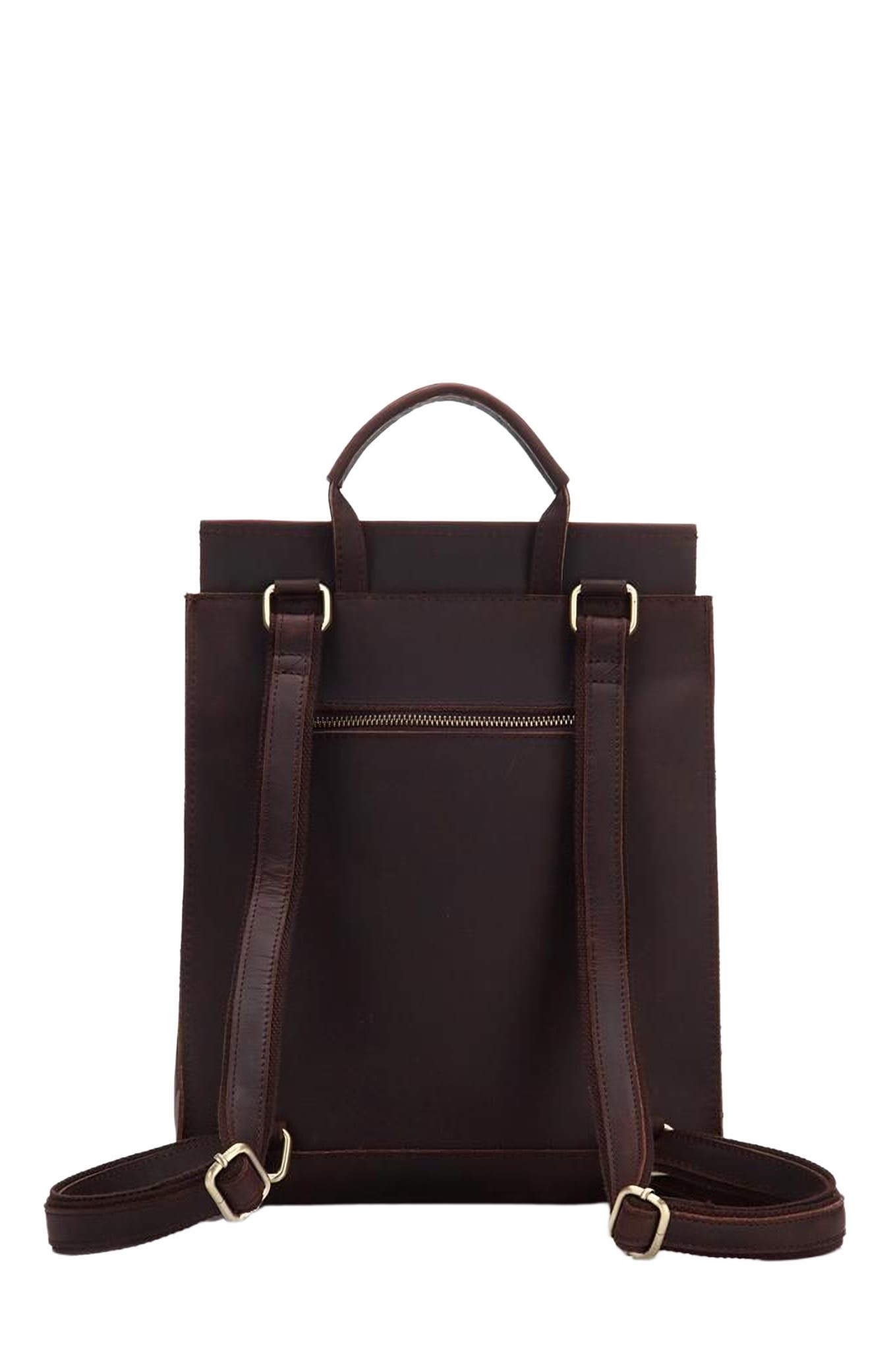 STEEL HORSE LEATHER The Gyda Backpack | Vintage Leather Travel Backpack, Alternate, color, Dark Brown
