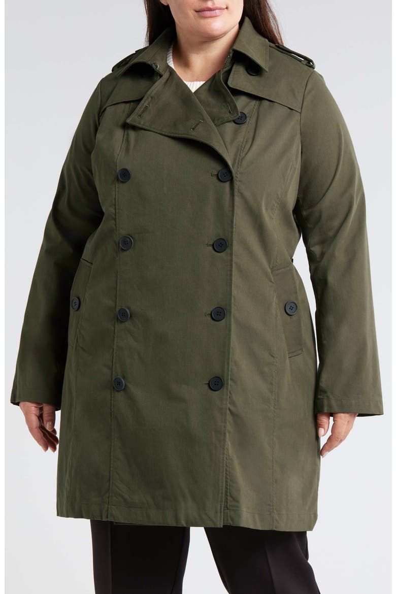 Derjon Double Breasted Trench Coat, Alternate, color, CAMO
